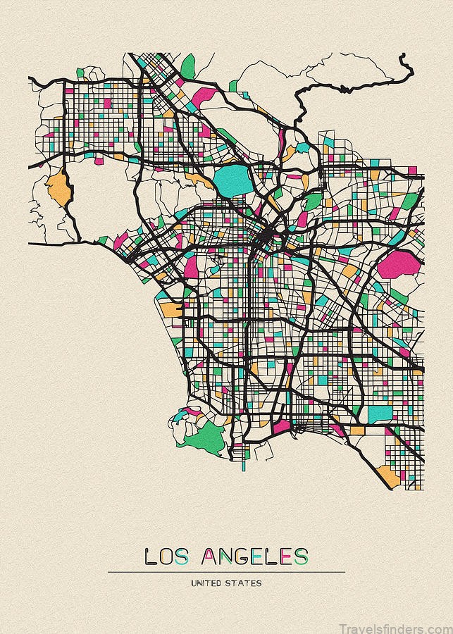 los angeles california city map inspirowl design
