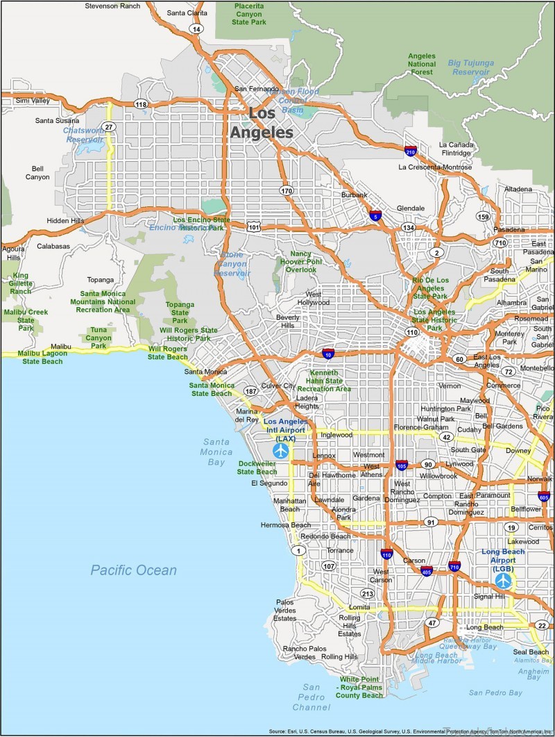 Map of Los Angeles Los Angeles Metro Area Population TravelsFinders