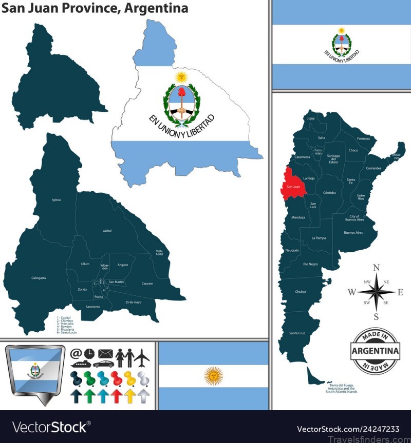 map of san juan province argentina vector 24247233