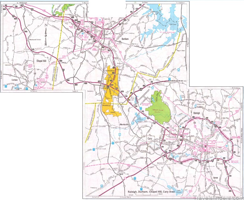 raleigh durham chapel hill road map 2000