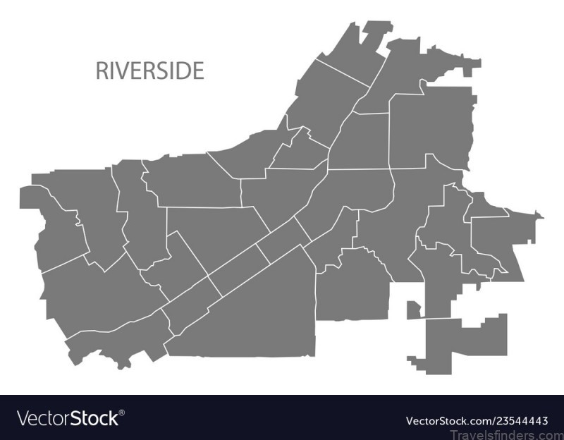 riverside california city map with neighborhoods vector 23544443