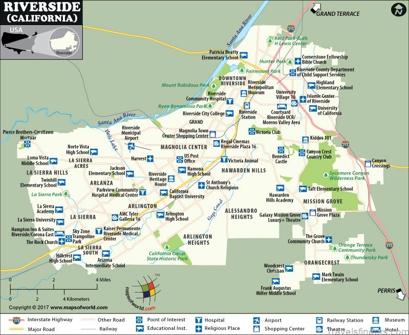 riverside city map
