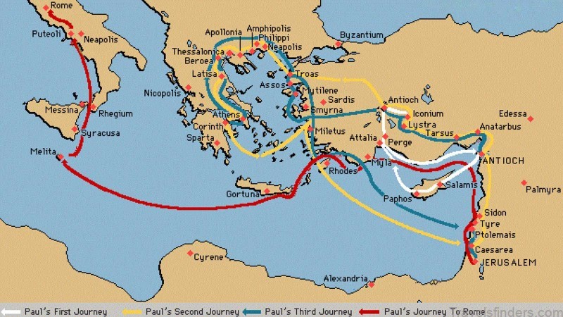 saint paul missionary journeys map