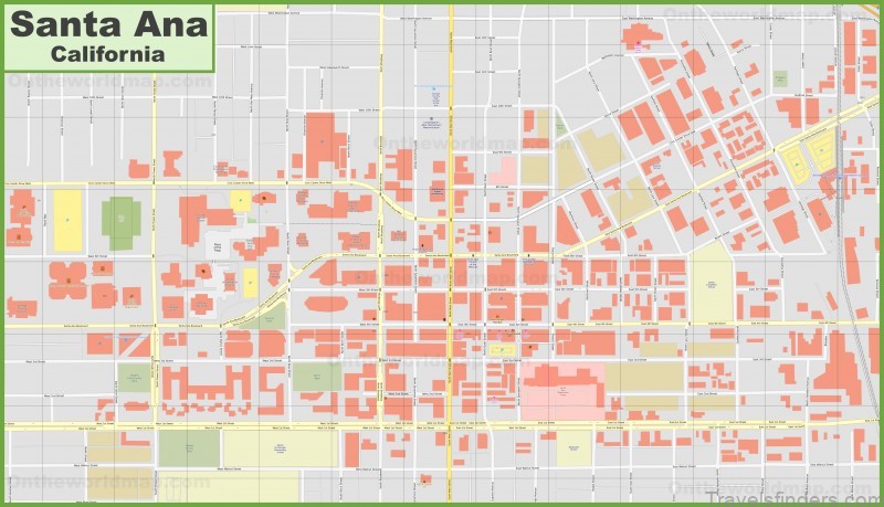 santa ana downtown map