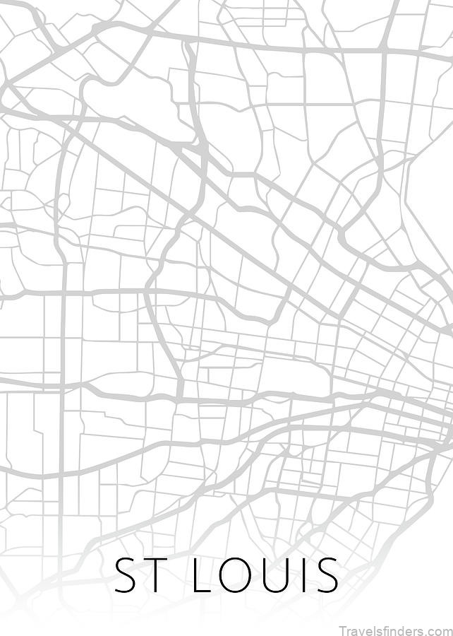 st louis missouri city street map black and white series design turnpike