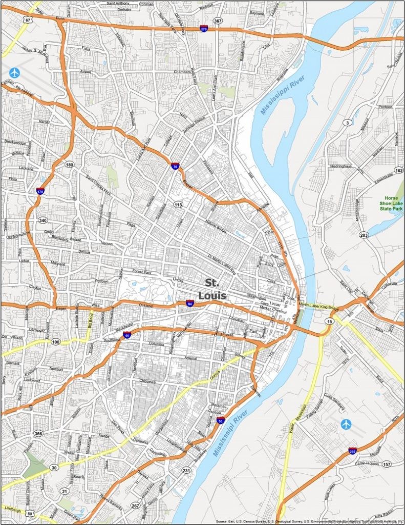 st louis road map