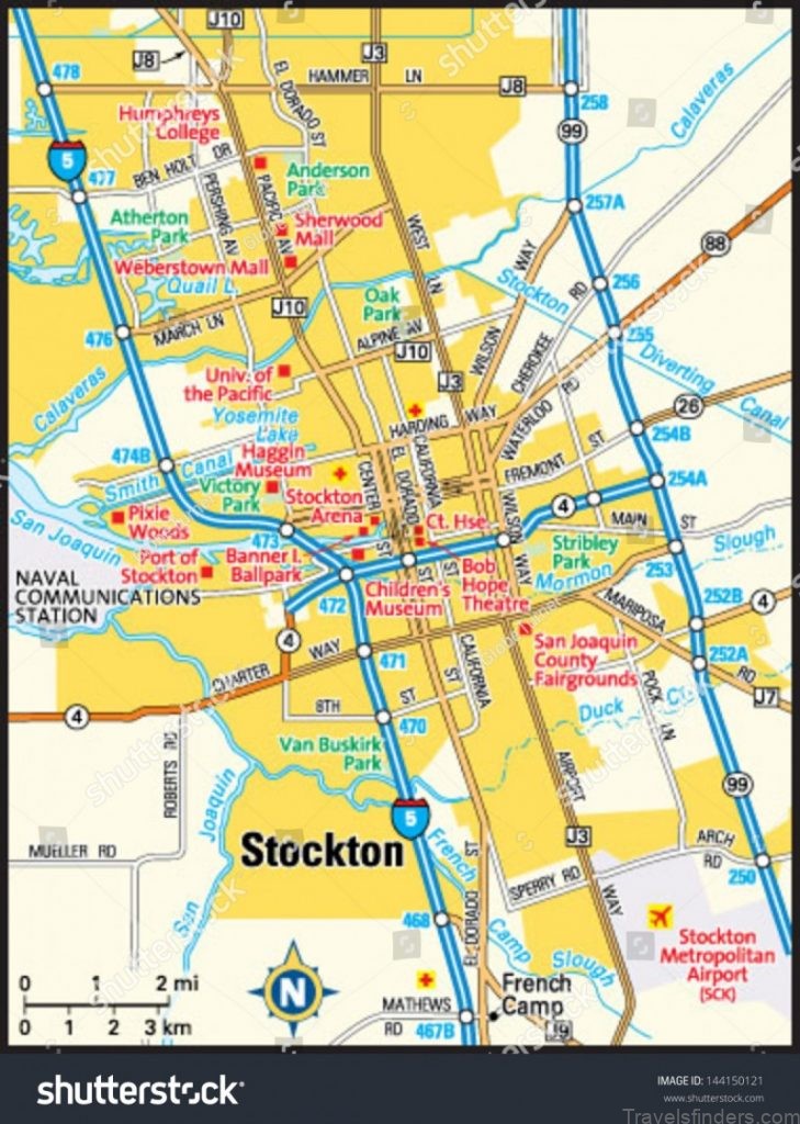 stock vector stockton california area map 144150121
