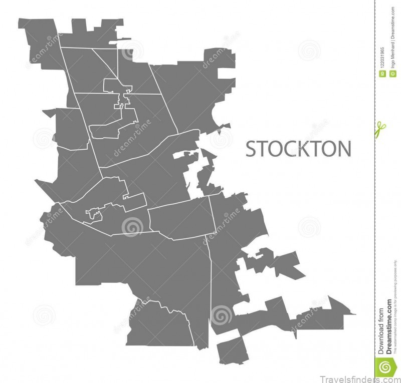 stockton california city map neighborhoods grey illustratio illustration silhouette 122031965