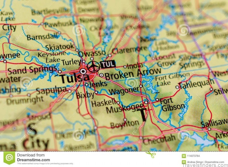 tulsa oklahoma map close up shot 114073764