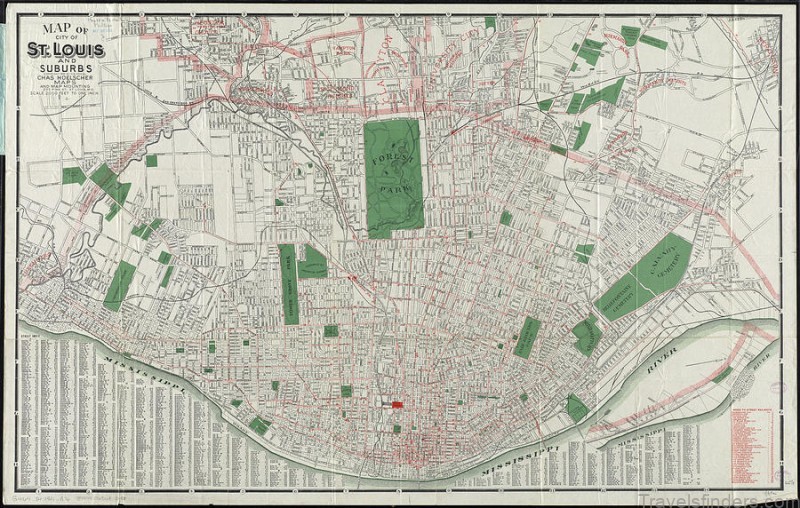 vintage map of st louis missouri 1921 cartographyassociates