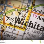 wichita kansas map closeup road united states 93001204