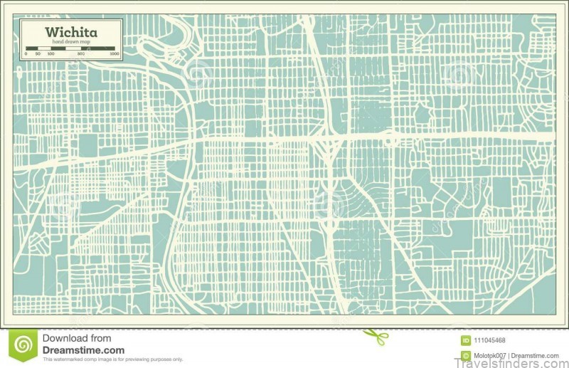 wichita kansas usa city map retro style outline map vector illustration wichita kansas usa city map retro style outline map 111045468