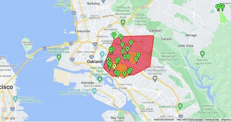 a map of oaklands best tourist attractions and things to do