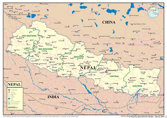map of nepal nepal travel guide for tourist current transportation prices and trip duration 1