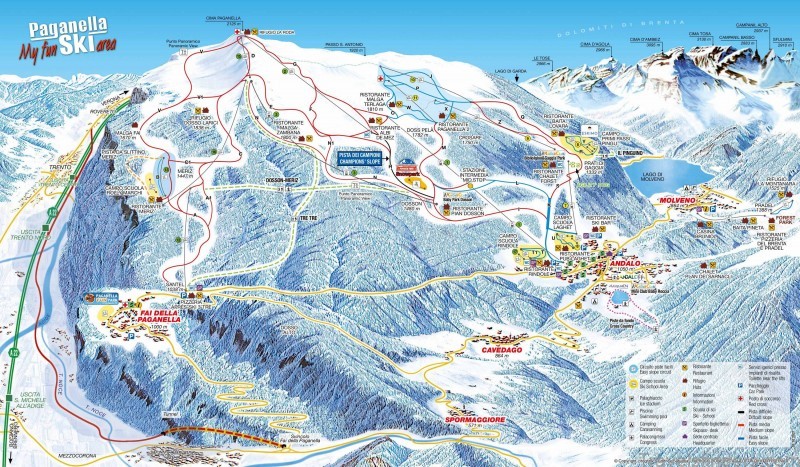 andalo travel guide for tourist map of andalo