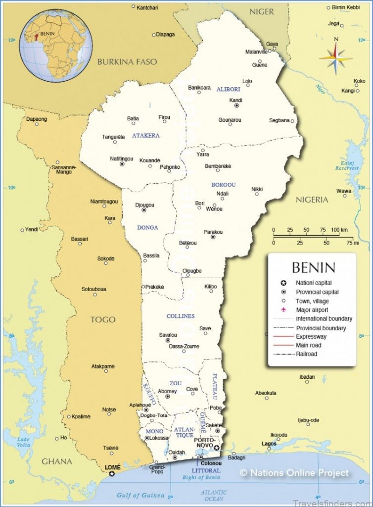 benin travel guide for tourist map of benin 1