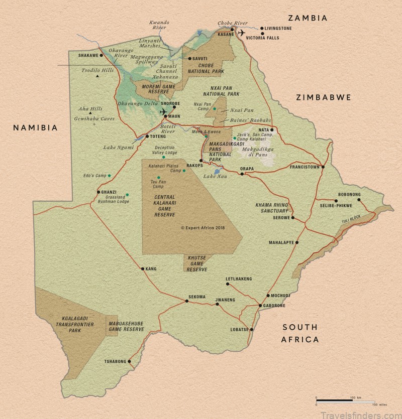 botswana travel guide for tourists map of the country
