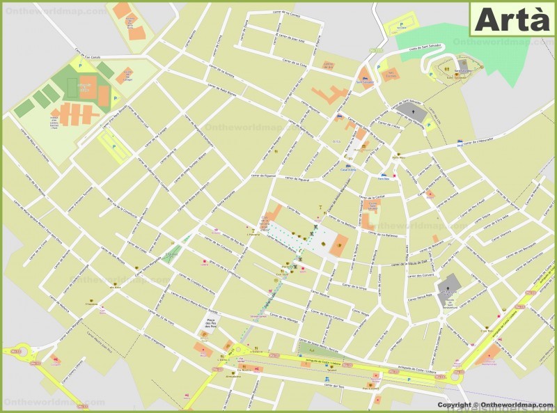 a map of arta a tourist and itinerary guide to barcelona 4
