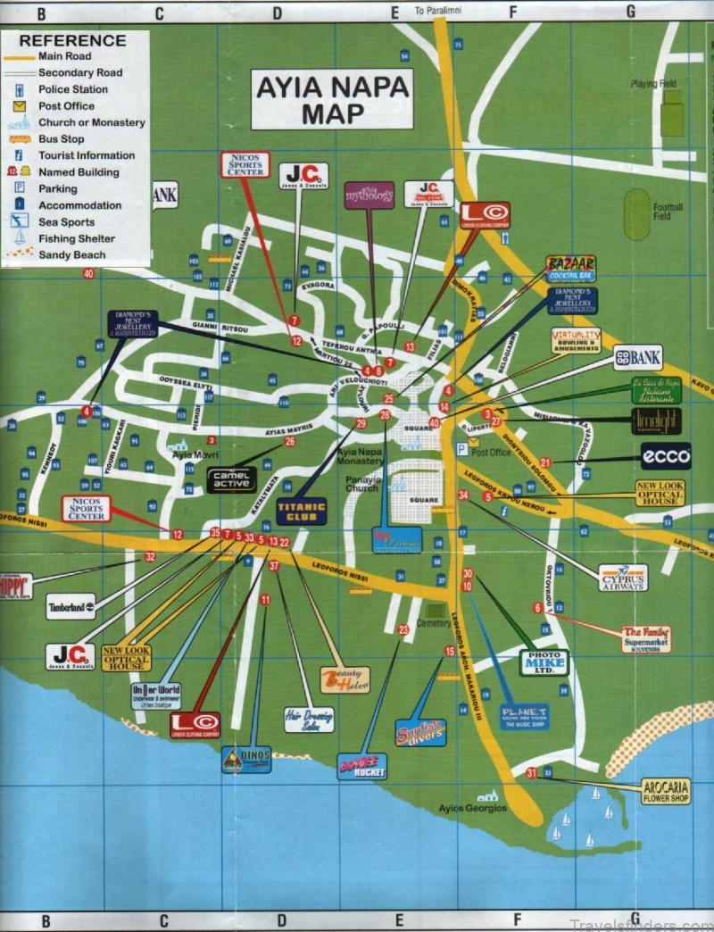 best ayia napa travel guide for tourists map of ayia napa 6