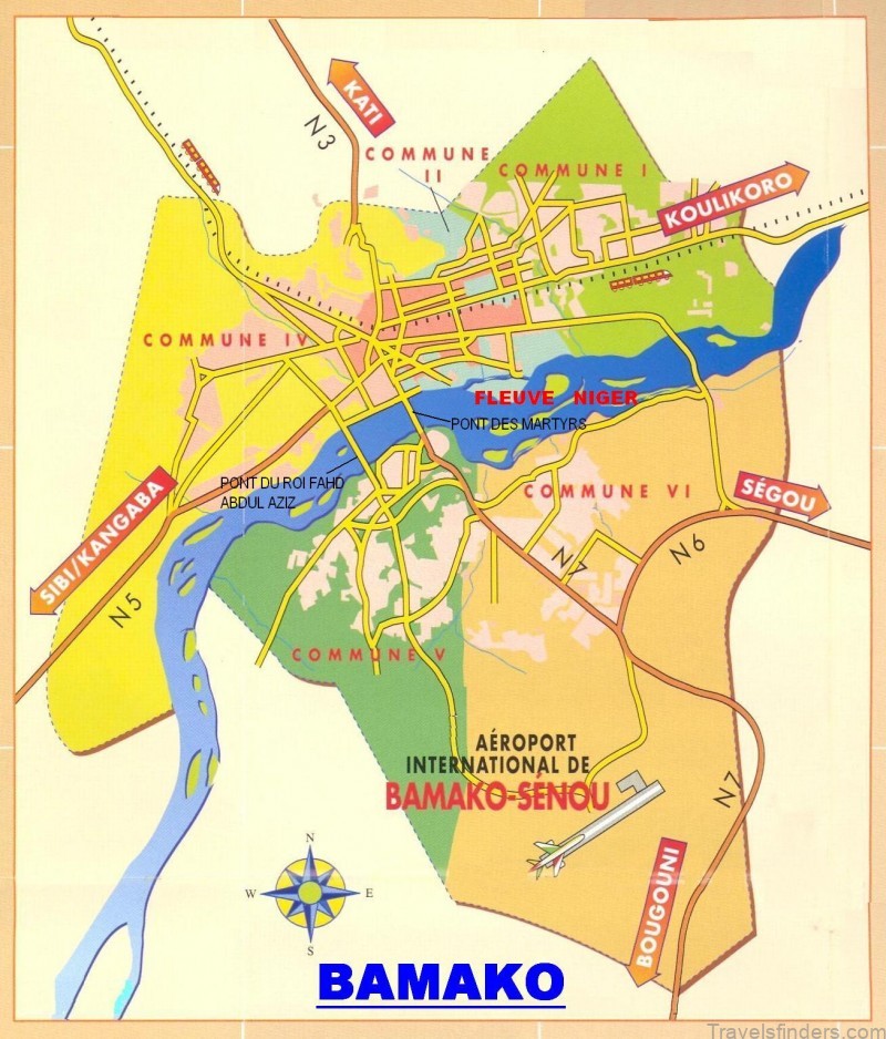 the very detailed map of bamako mali