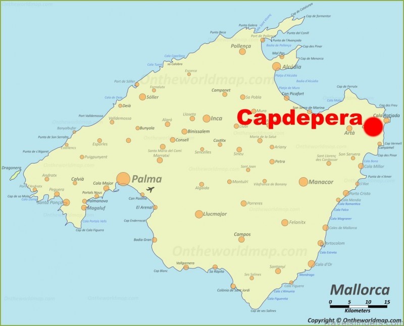 capdepera travel guide for tourist map of capdepera