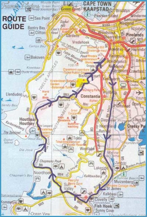 cape town travel guide for tourist map of cape town 1