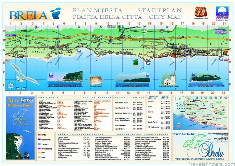 map of brela 5 things to do in brela croatia