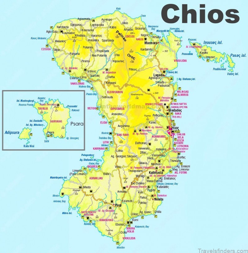 a map of chios what to see and where in the greek island 1