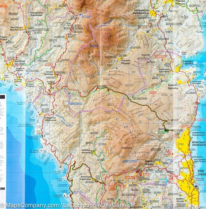 a map of chios what to see and where in the greek island