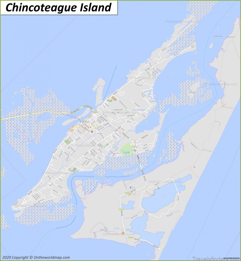 a tourist guide to the chincoteague island virginia map of chincoteague 6