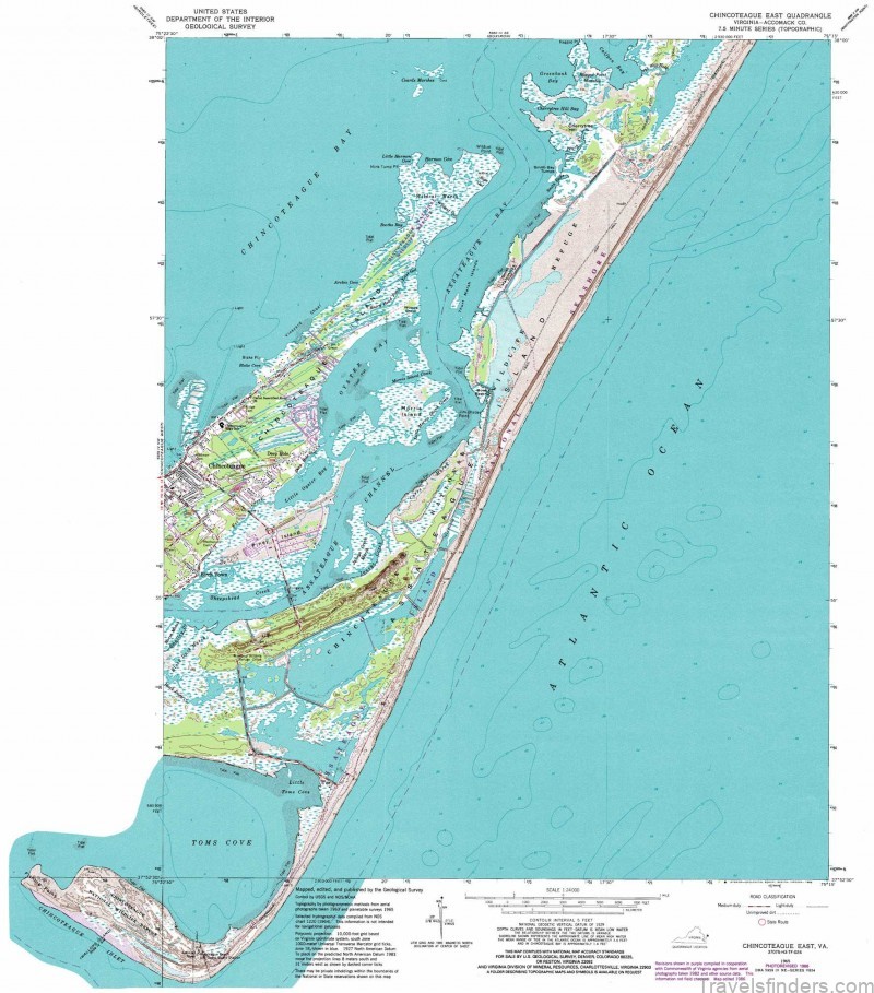 a tourist guide to the chincoteague island virginia map of chincoteague 7