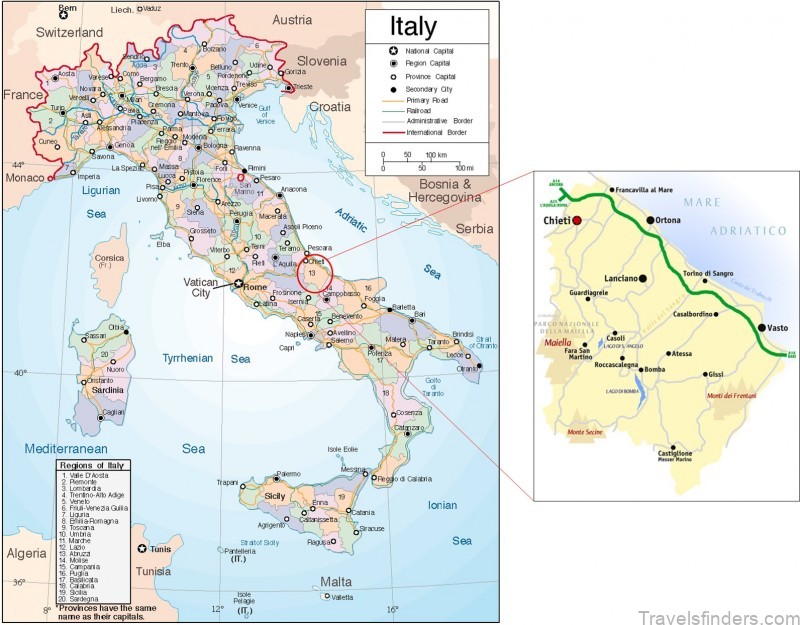 chieti travel guide for tourist map of chieti 1