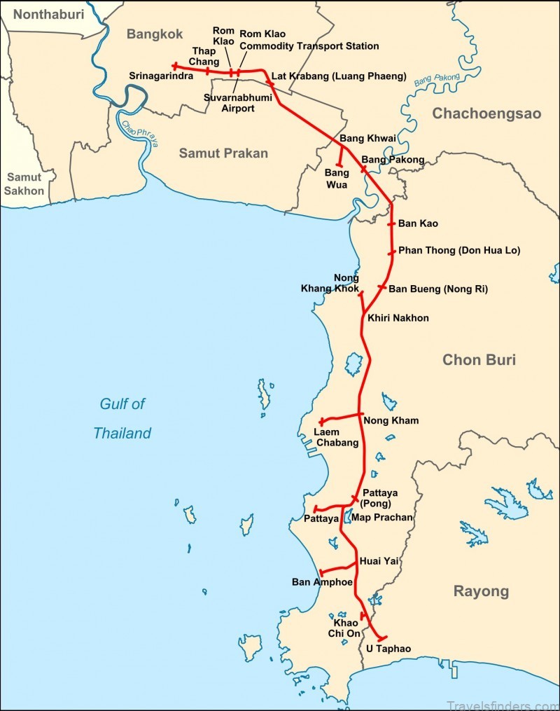 chonburi travel guide for tourist map of chonburi 1