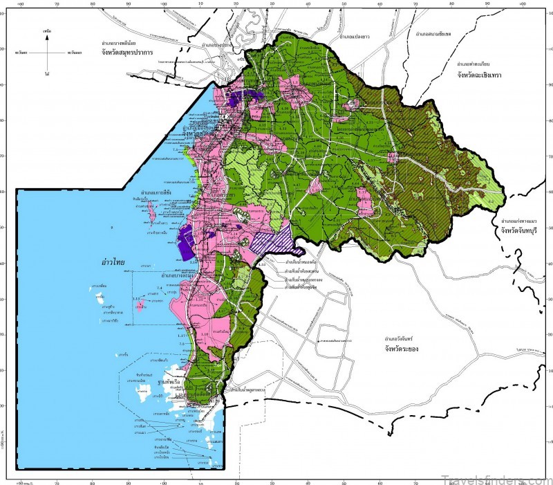 chonburi travel guide for tourist map of chonburi