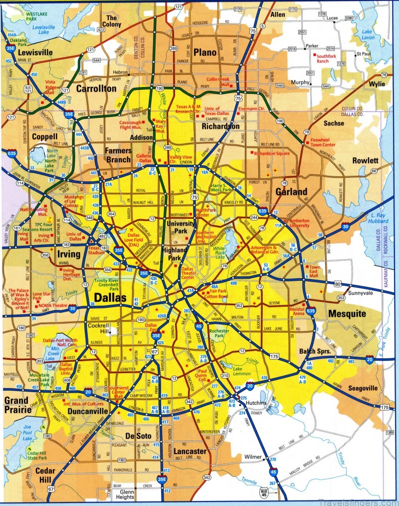 dallas travel guide for tourist map of dallas