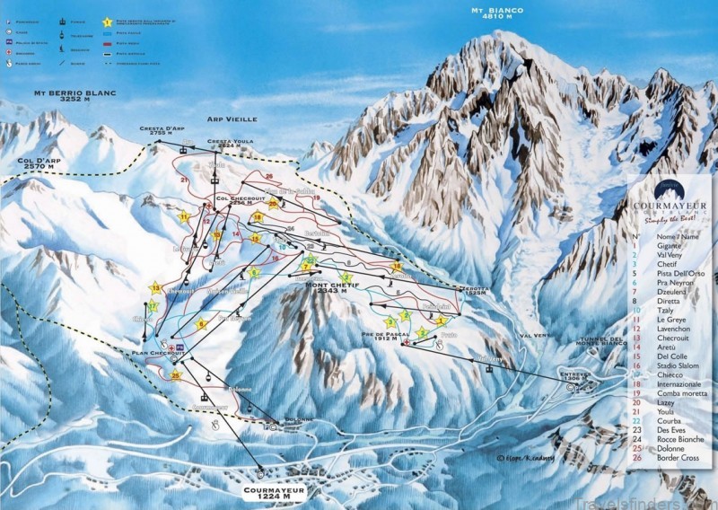 map of courmayeur travel guide for tourist 2