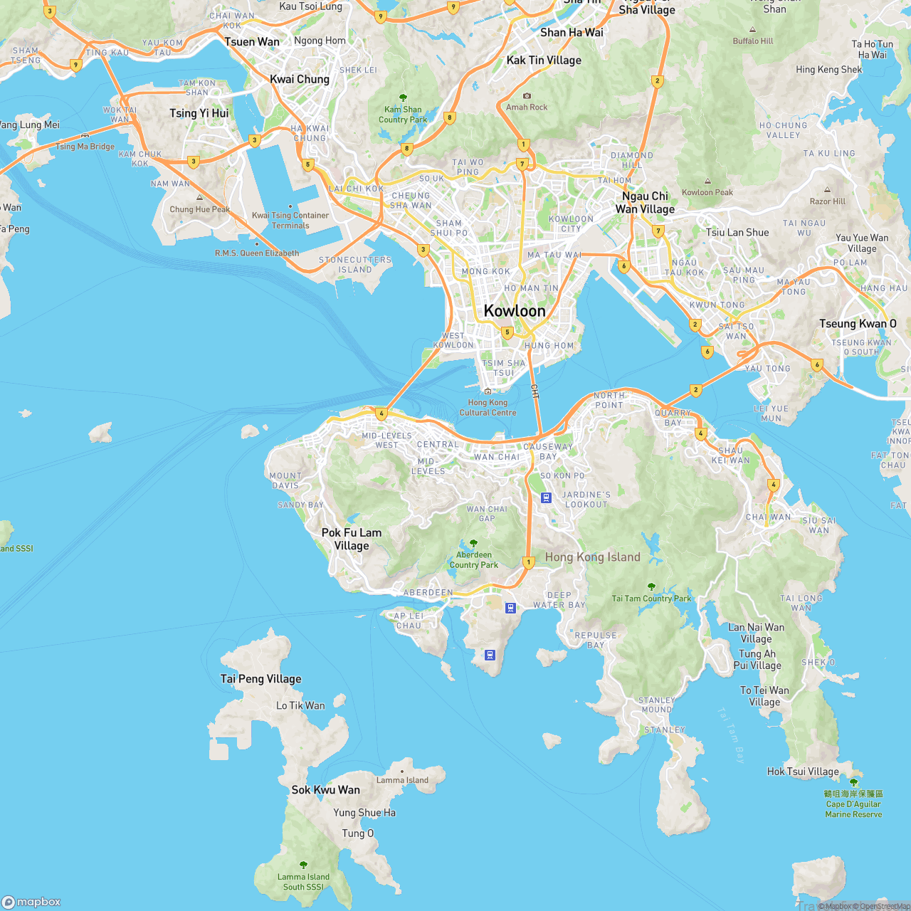 Hong Kong Hotels Map