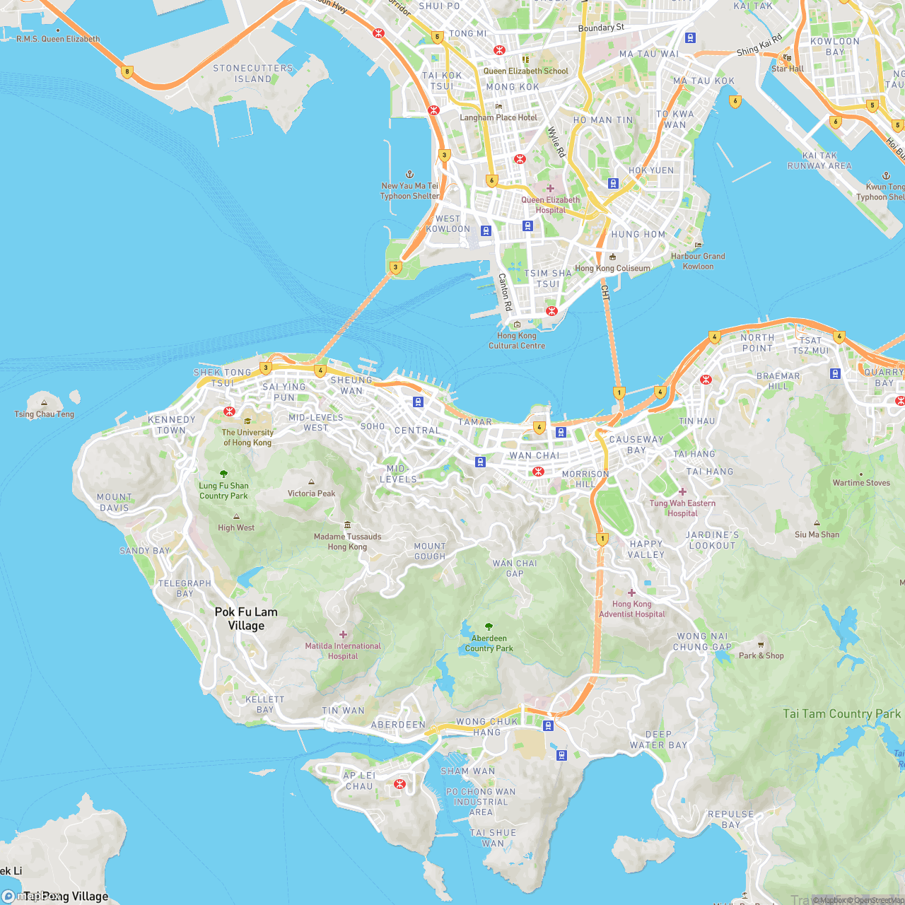 Hong Kong Streets Map