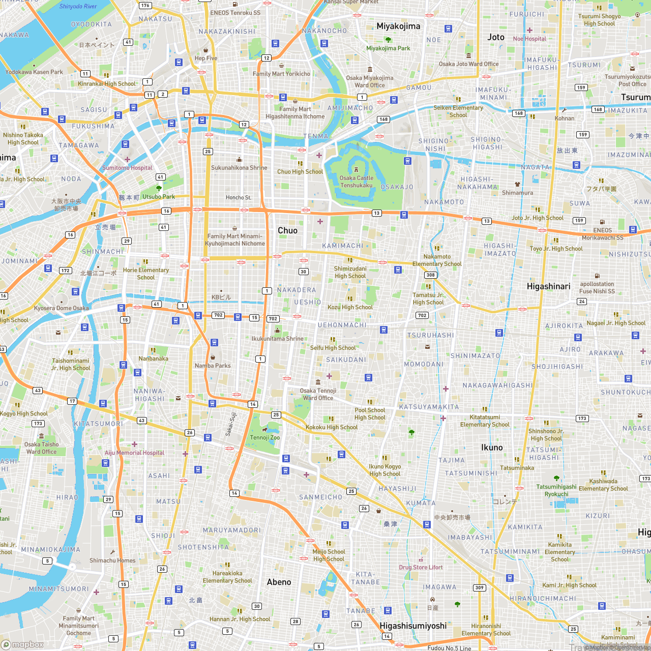Osaka Japan Hotels Map