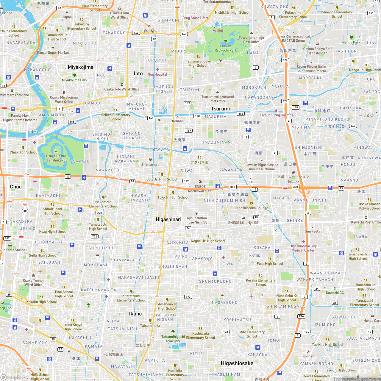Osaka Japan Restaurants Map