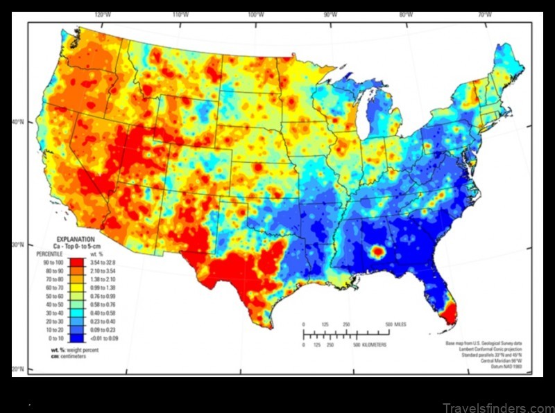 Map of Calcium United States