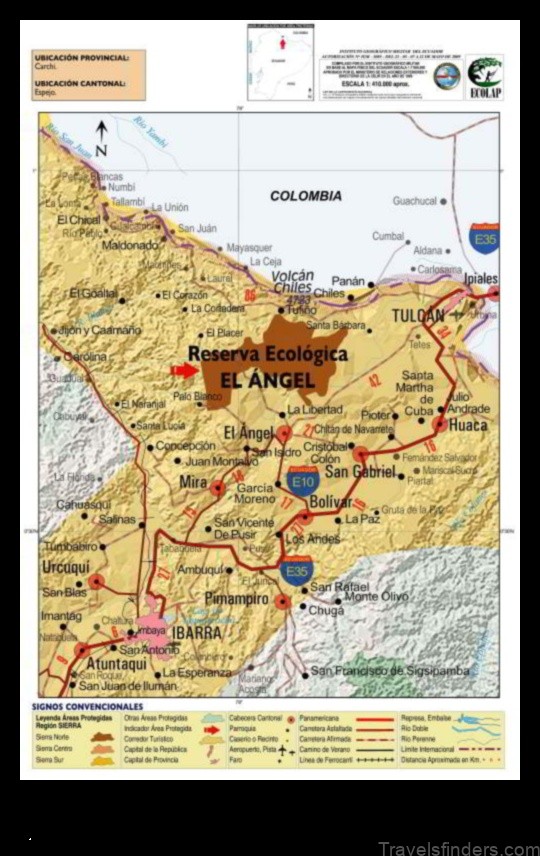 el angel ecuador a map of the city