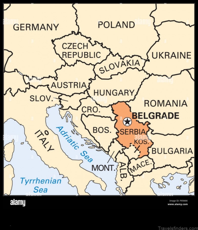 Map of Belgrade Serbia