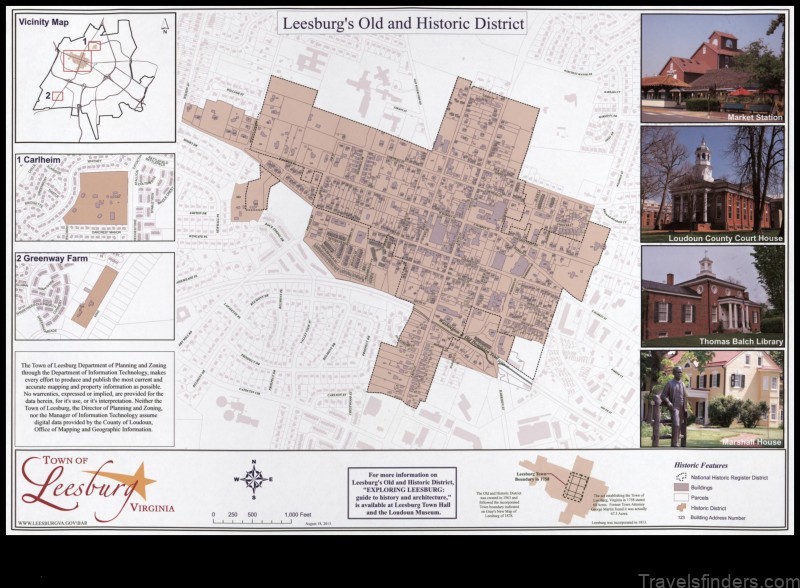 leesburg virginia a map of the historic town