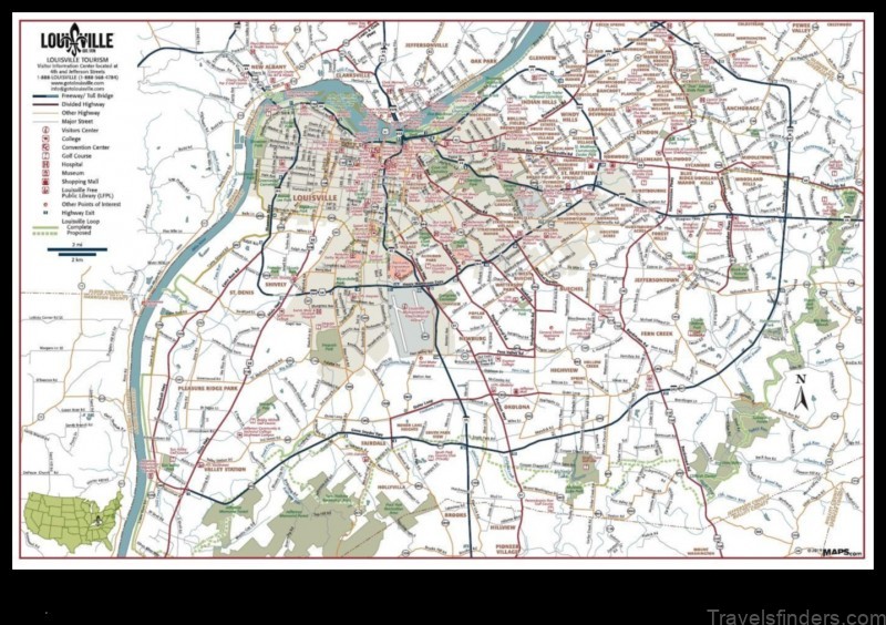 Map of Louisville United States