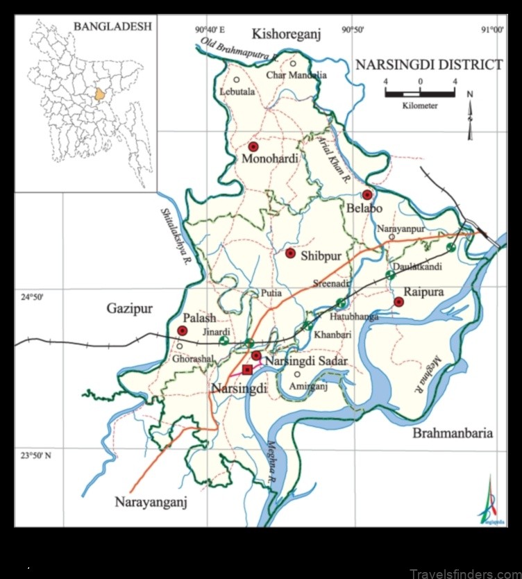 narsingdi bangladesh a map of the district