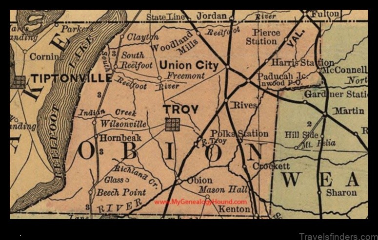 obion county tennessee a detailed map
