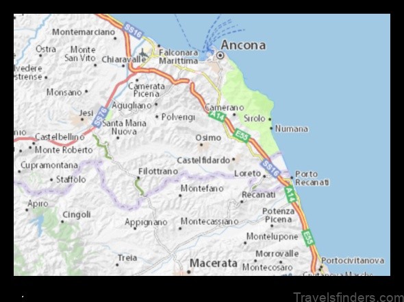 osimo italy a map of the city and its surroundings