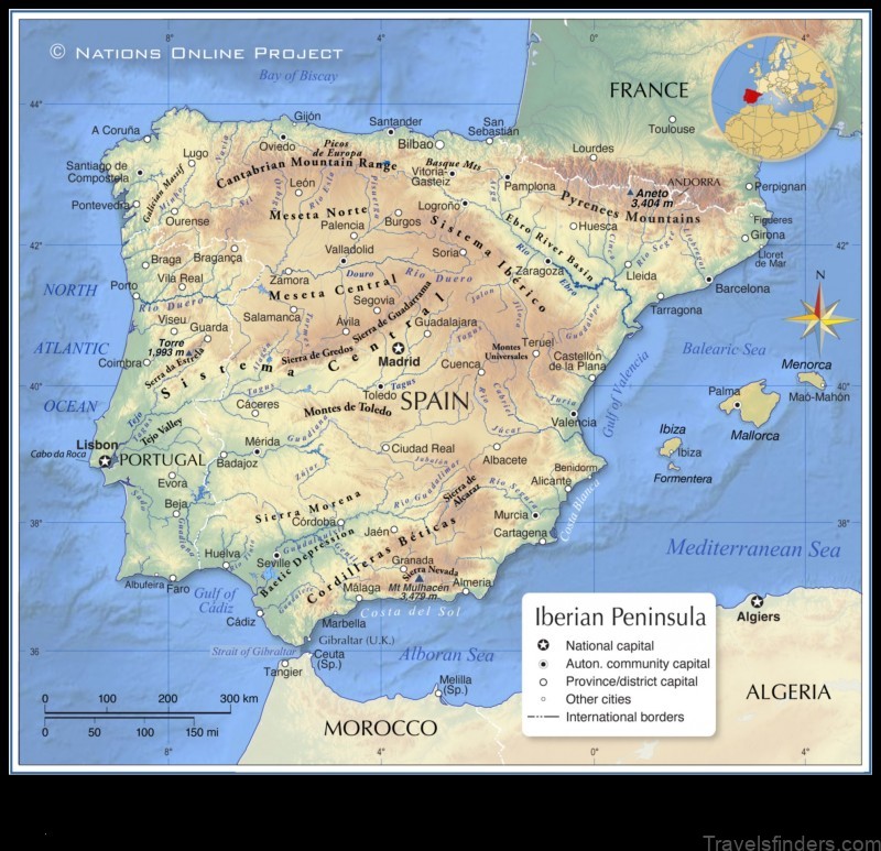 portugal a map of the iberian peninsula