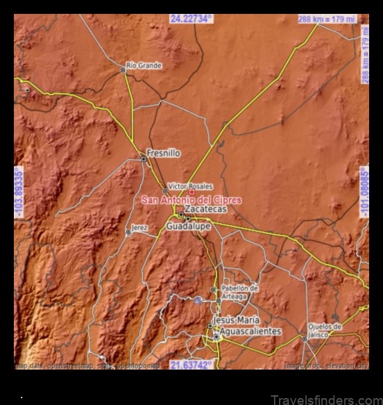 Map of San Antonio del Cipres Mexico